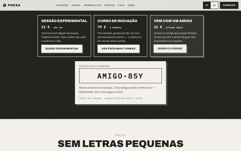 Vem com um amigo: o código da semana para a entrada dupla.