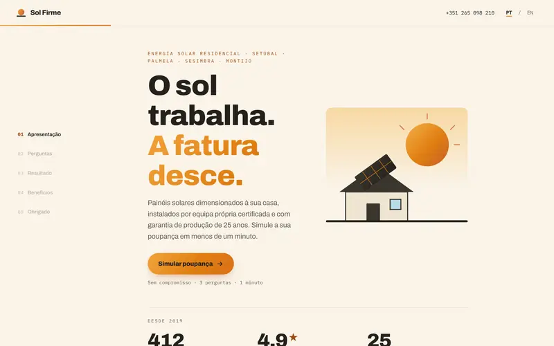 Página inicial: a proposta, as provas e o início da simulação.