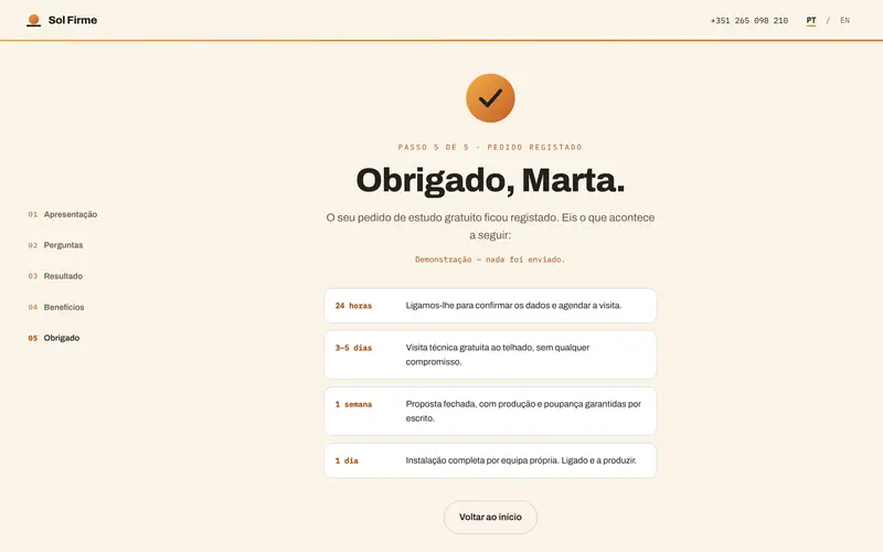 O agradecimento, com os próximos passos do estudo.