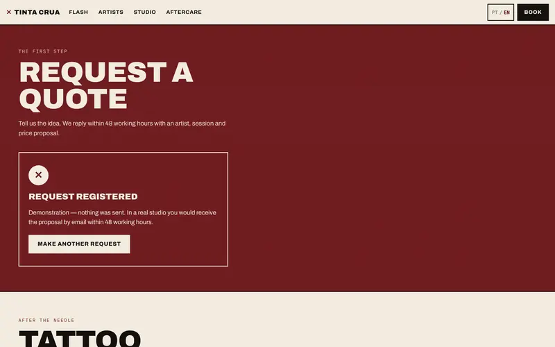 And the request logged, straight away.