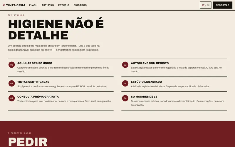 Higiene e regras do estúdio, em seis pontos.