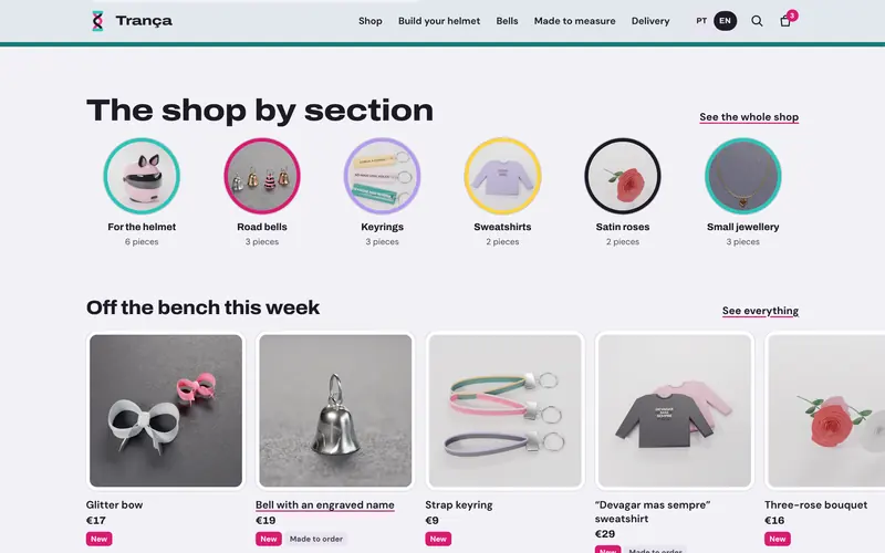 The shop by section, and what came off the bench this week.