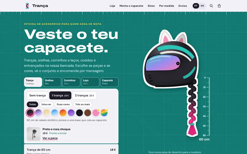 A abertura: o capacete na bancada, pronto a vestir.