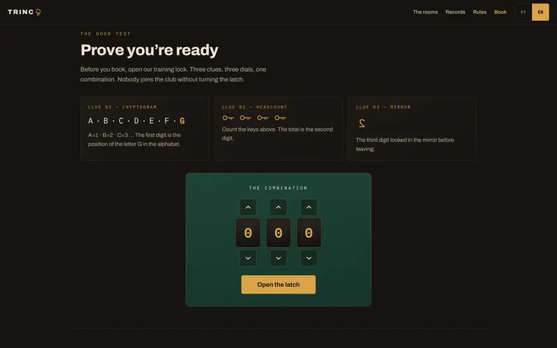 The puzzle: three clues and a three-digit lock.